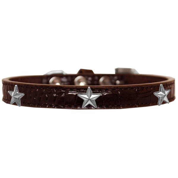 Pet Pal Silver Star Widget Croc Dog CollarChocolate Size 20 PE863056